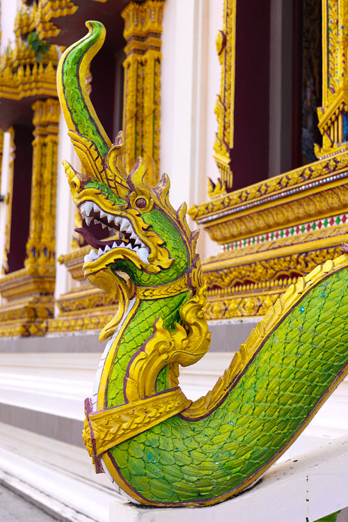 Traditional Thai Dragon Sculpture at a Temple