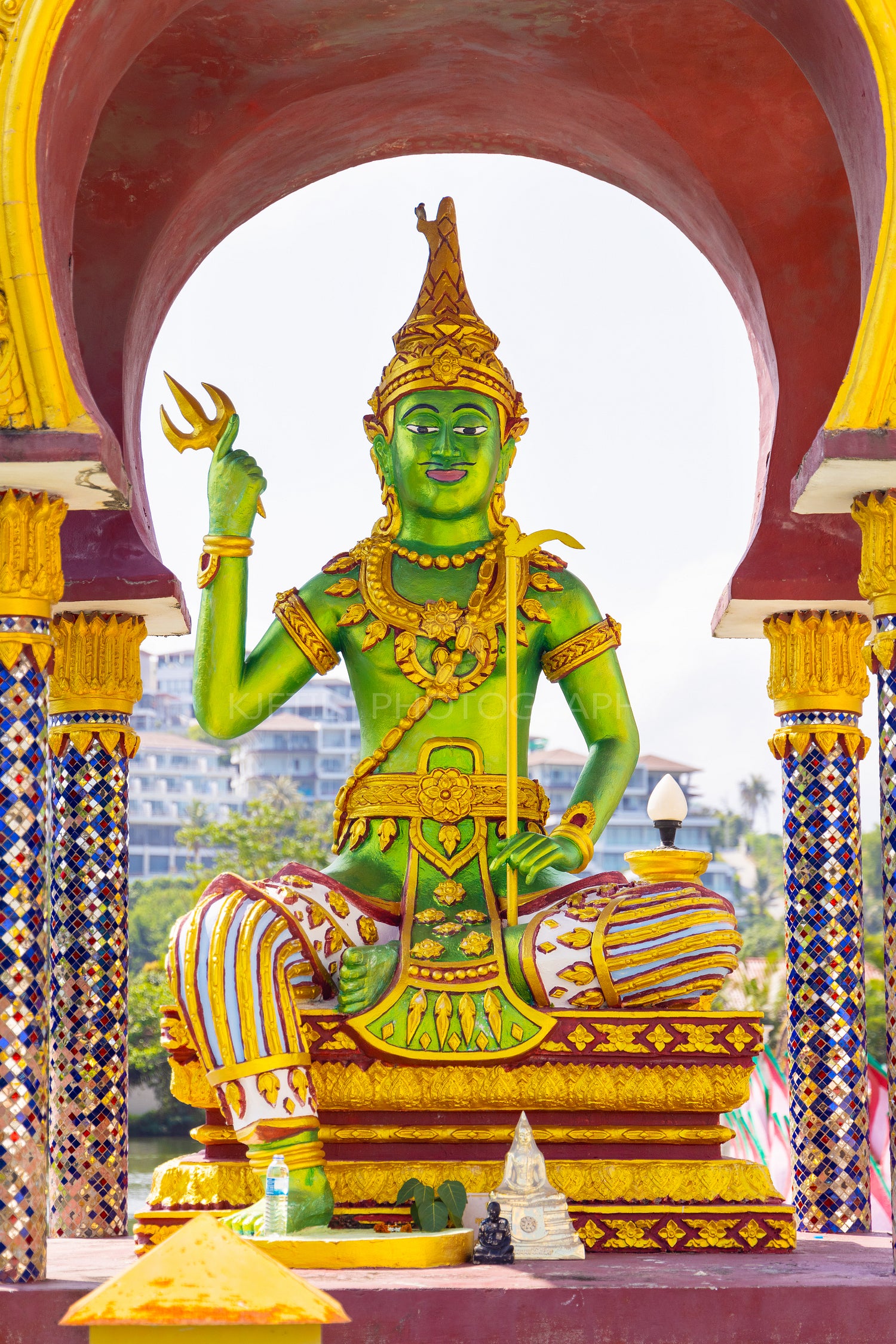 Traditional Thai Statue in a Colorful Temple Setting