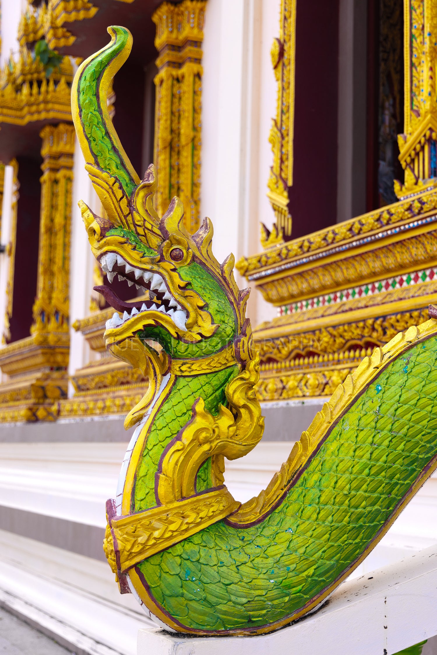 Traditional Thai Dragon Sculpture at a Temple