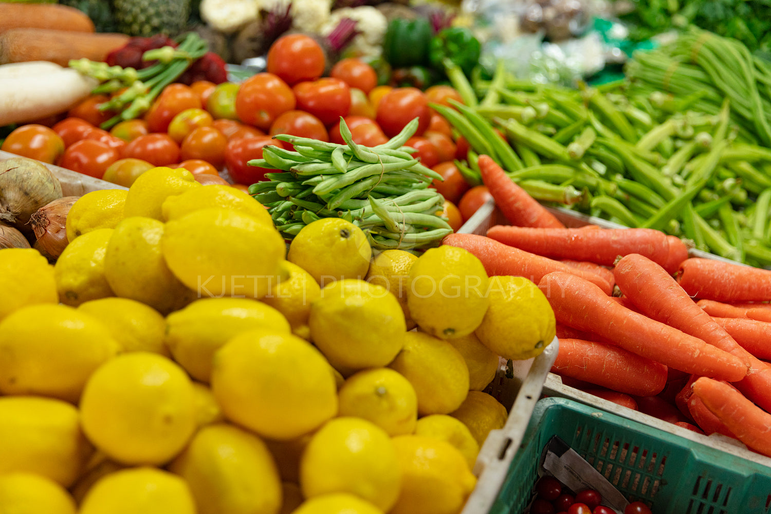 High angle view of various food at market stall