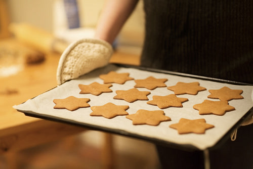 Baking Homemade Gingerbread Stars
