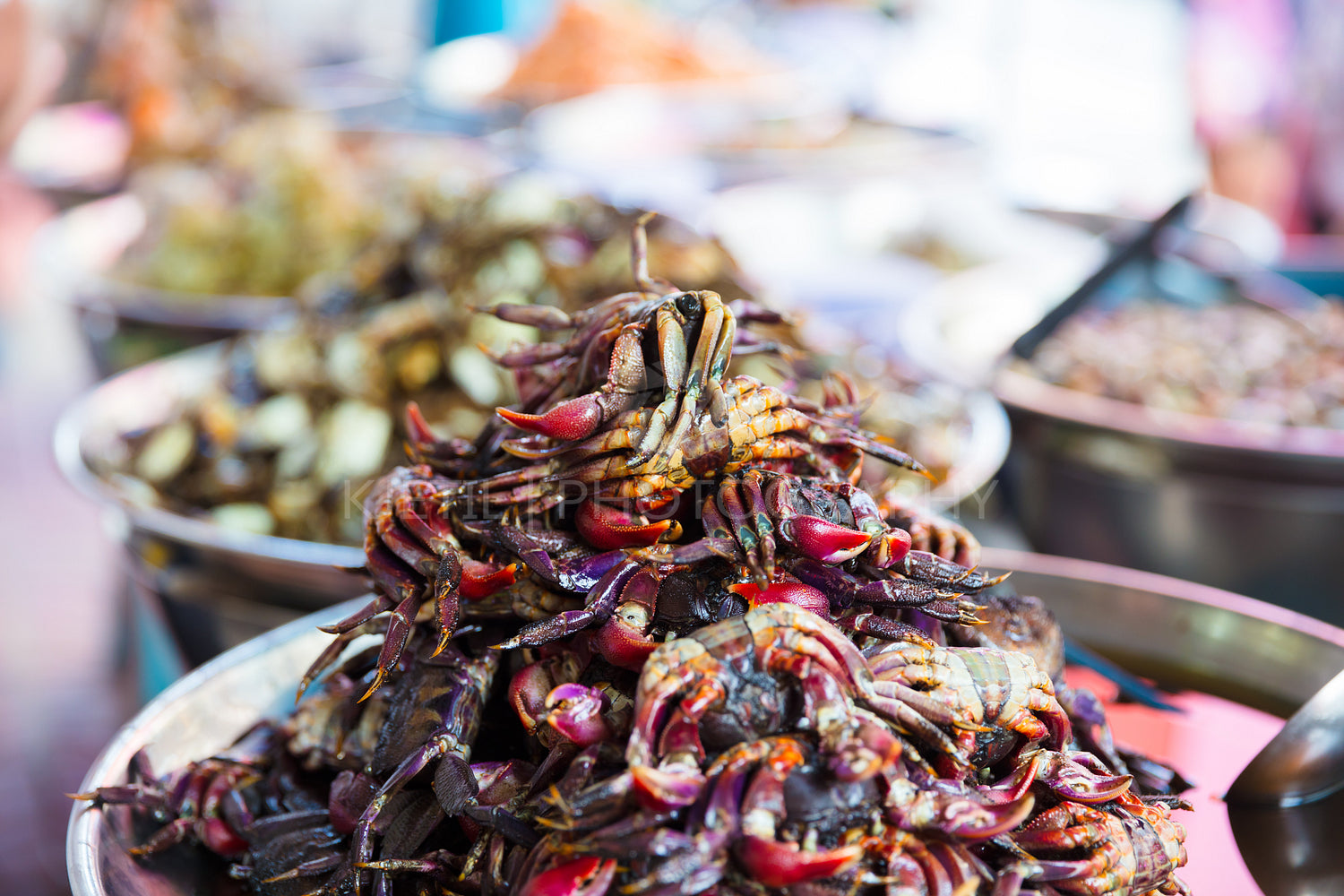 Pickled Crabs For Sale At Local Thai Street Market