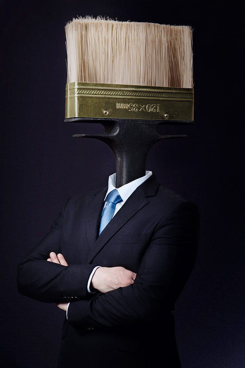 Man with Paint Brush Head