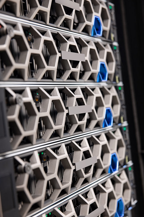 Virtual Server and Storage Hardware In Large Modern Hyperconverged Datacenter