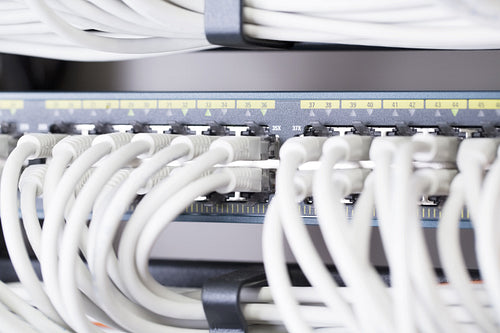 Network switches and cables in datacenter