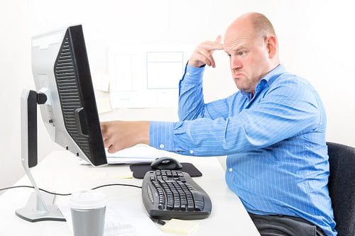 Frustrated businessman with problems at work
