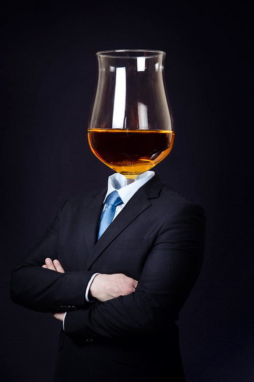 Man with Cognac Glass as Head