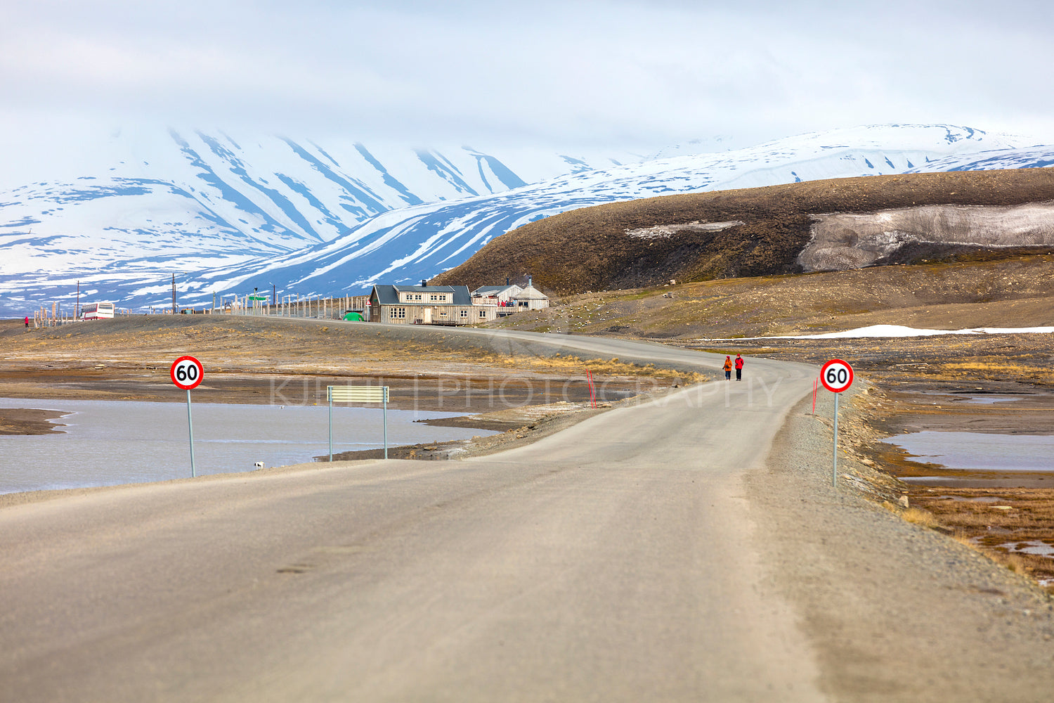 Road to adventsdalen in Longyearbyen at Svalbard