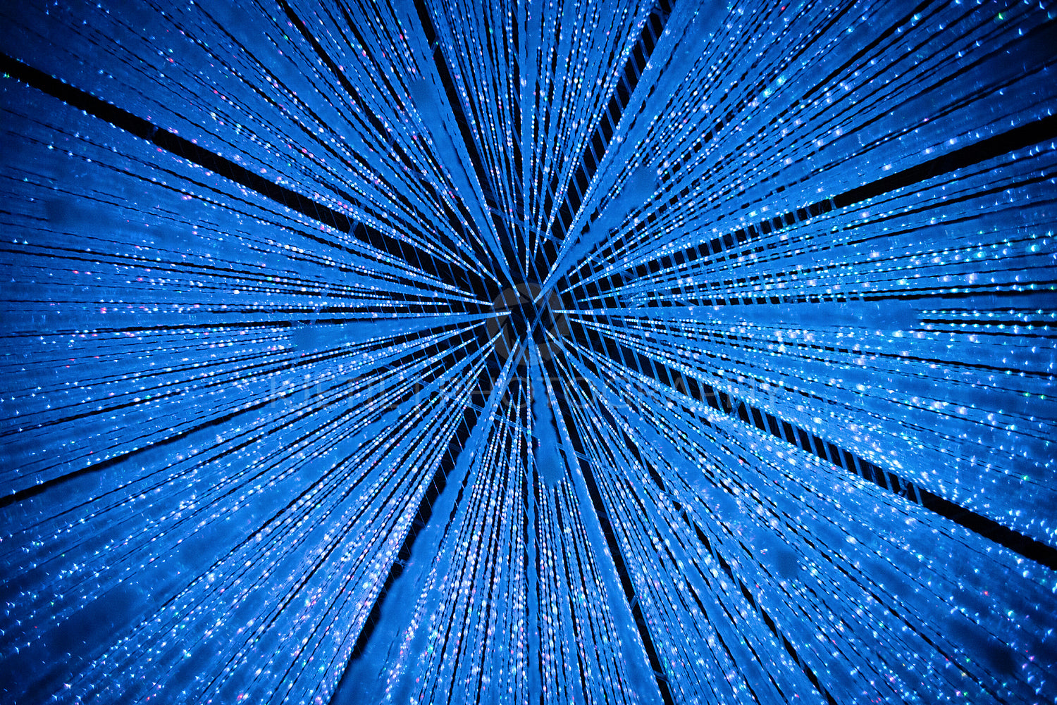Futuristic Illuminated blue lighting decoration in museum