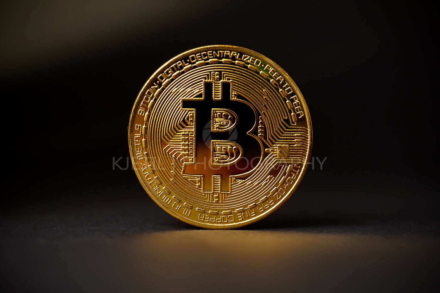 Gold Bitcoin Crypto Currency On Black Background