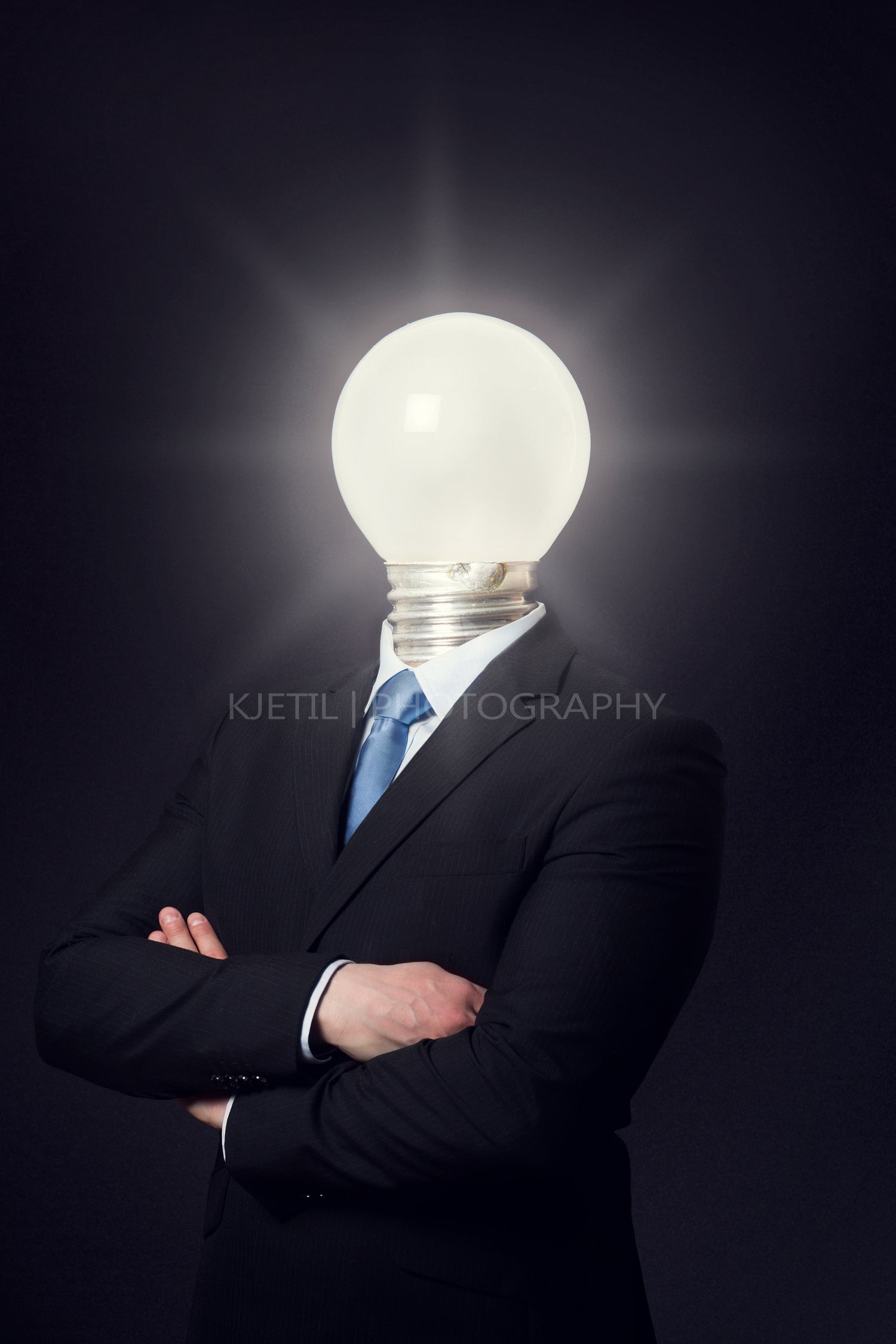 Man with Lighting Bulb Head