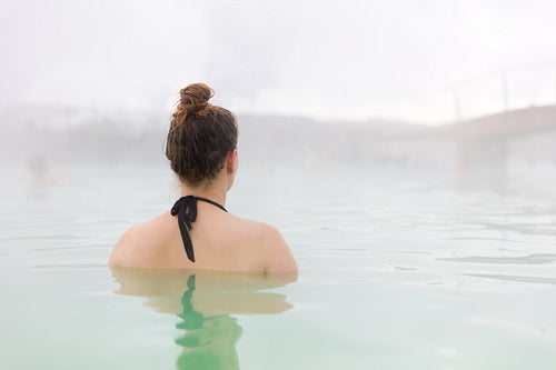 Woman Relaxing In Blue Lagoon At Iceland