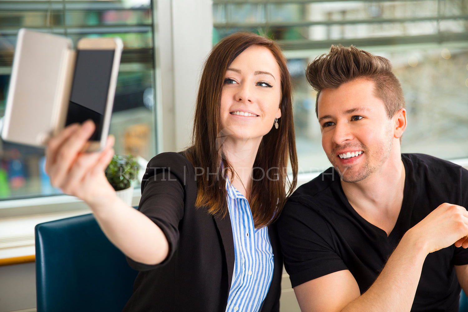 Business People Taking Selfie On Smart Phone