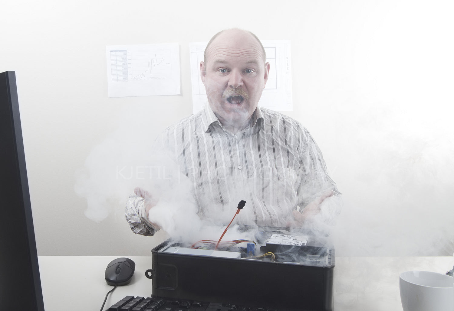 Businessman with Computer Problems