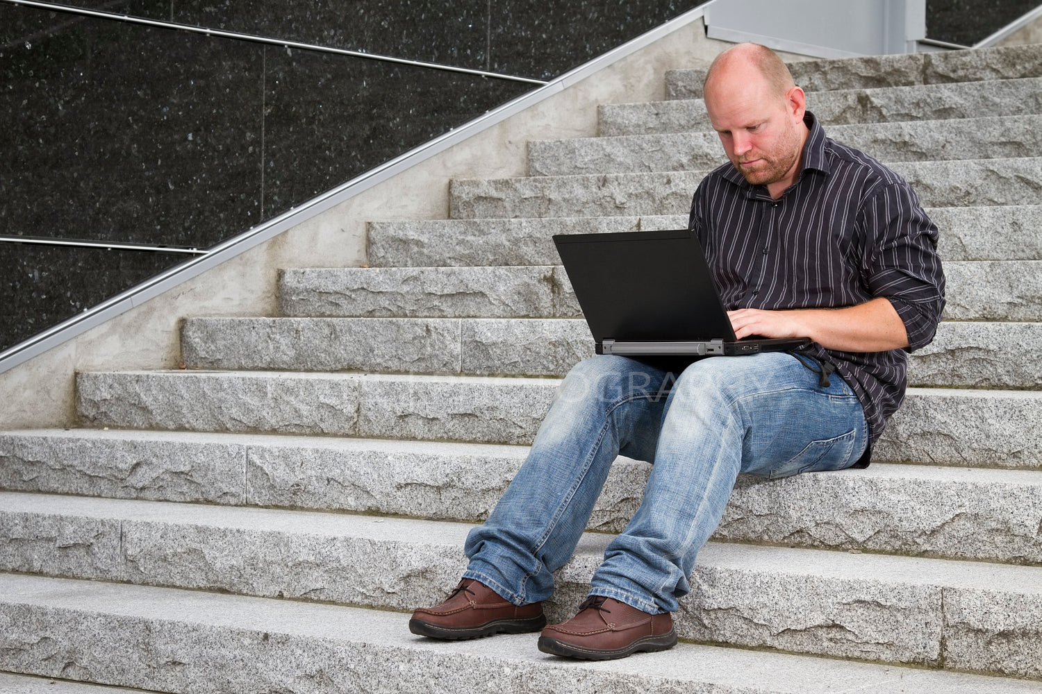 Businessman Working Outside