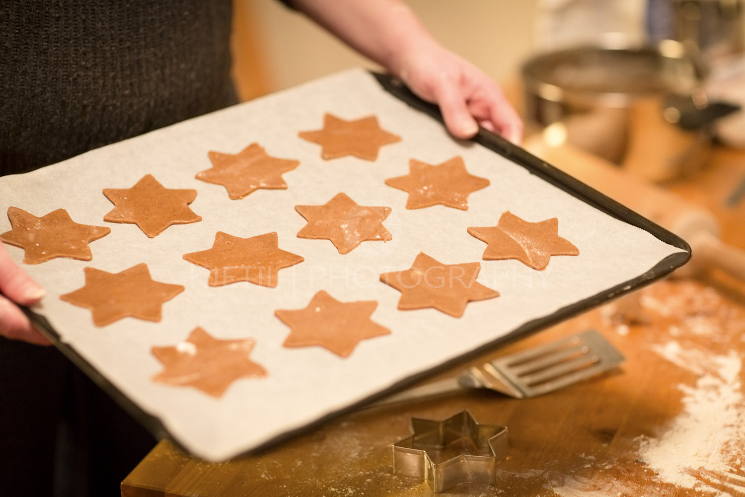 Baking Gingerbread Stars