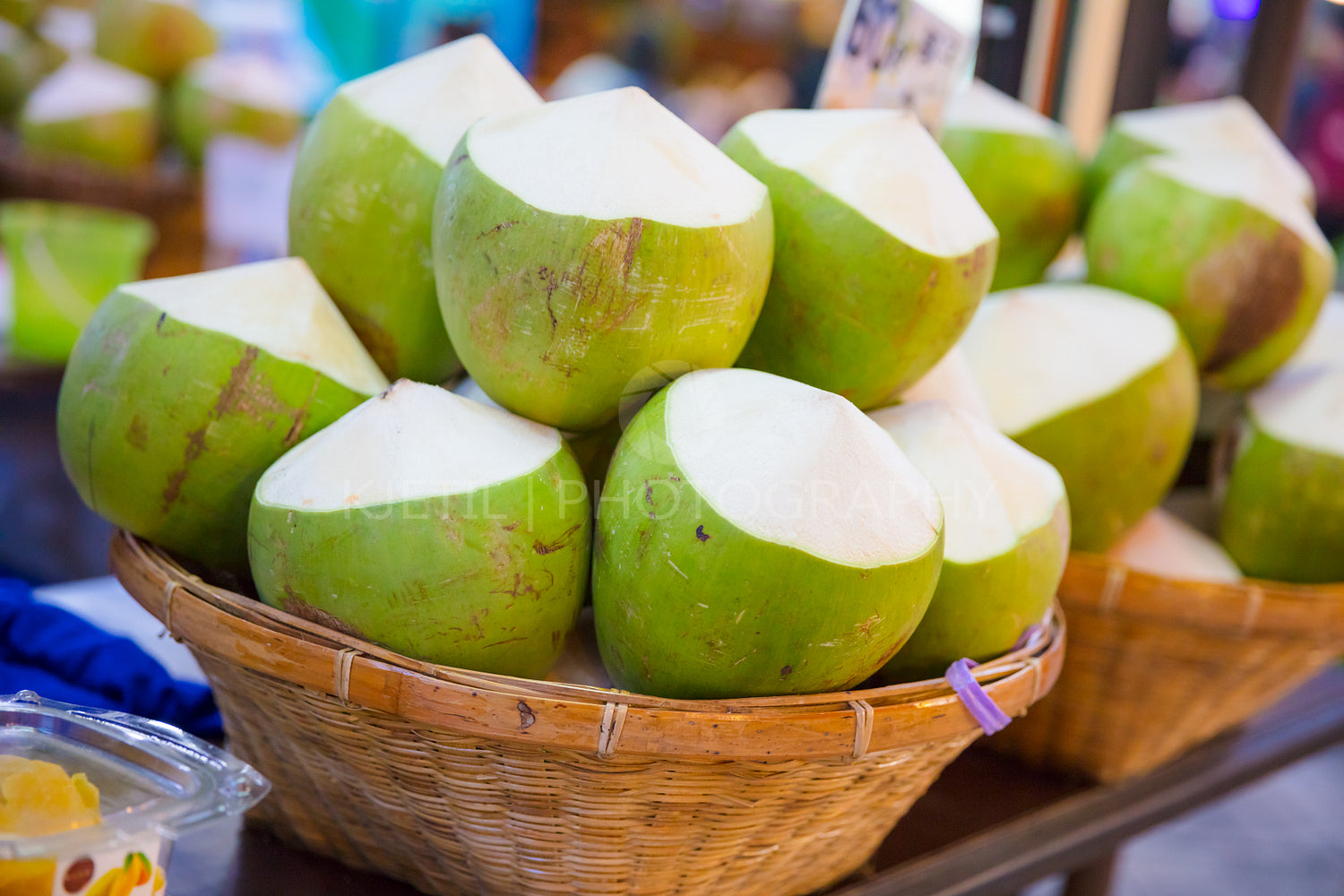 Coconuts For Sale At Street Market