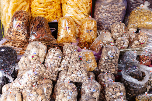 Various Packed Food For Sale At Local Thai Market