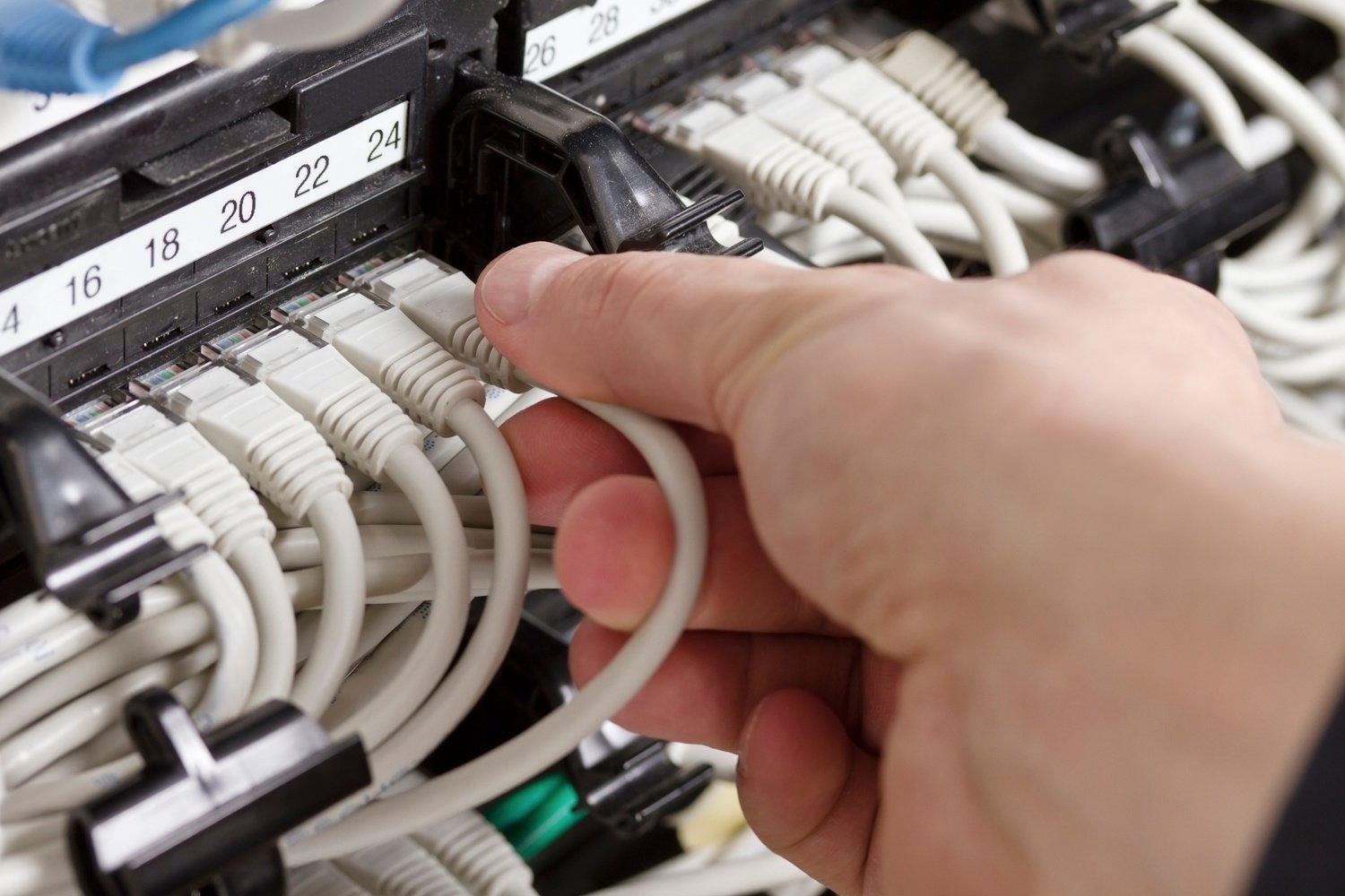 Connecting Network Cable into a Patch Panel